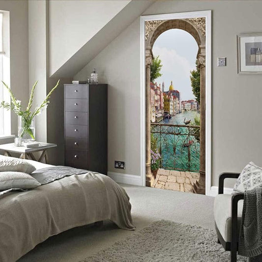3D Door Stickers - Peel & Stick Murals - Landscape - Removable PVC Waterproof Door Poster - 37.4" x 84.6"-VerdiqueGarden