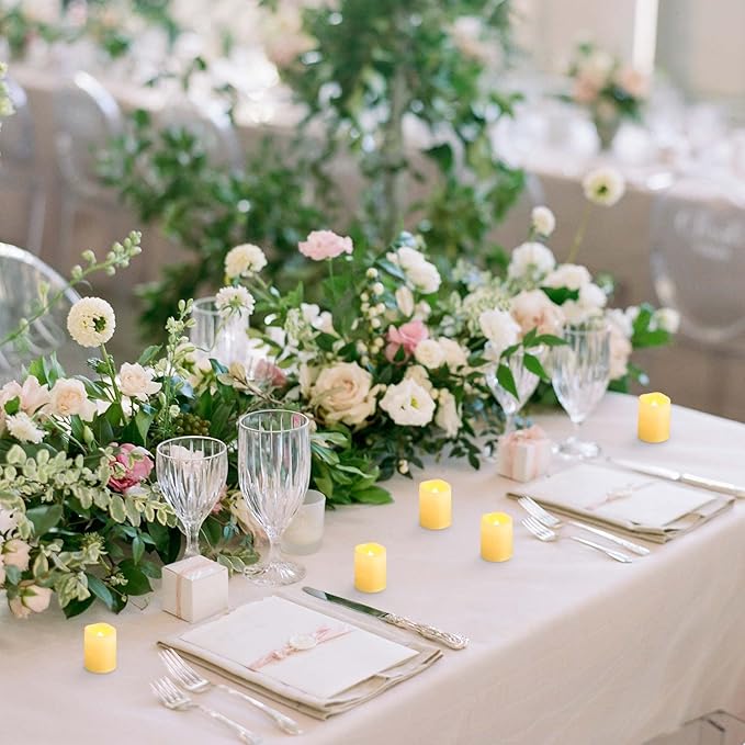 CANDLE IDEA Flameless LED Votive Candles 36 Pack, 1.5" x 2", Battery Operated Flickering Electric Outdoor Flameless Tea Lights, Fake Tealight Candle Bulk for Wedding, Christmas, Halloween Decorations-VerdiqueGarden