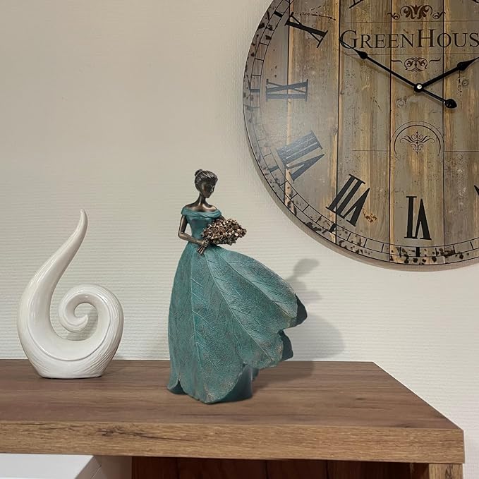 Guichifun Fairy Statue Collection Home Decoration - Leaf Angel Girls Resin Modern Table Decor for Living Room Office Sculpture Decor for Women Indoor Rustic Figurines Gift 5 x 3 x 7.5 Inch-VerdiqueGarden