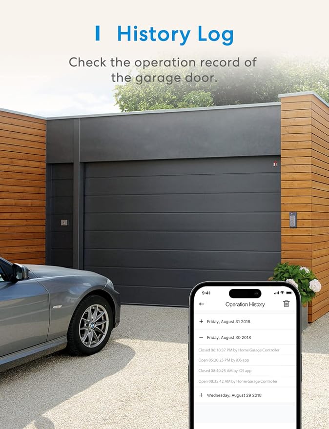meross Smart Garage Door Opener Remote, APP Control, Compatible with Alexa and SmartThings, Multiple Notification Modes, No Hub Needed-VerdiqueGarden