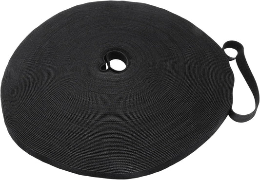 Plant Ties 131ft Feet, Plant Tape Reusable Nylon Hook and Loop Tape, Garden Strap for Climbing Plants Supports, Tree Ties for Flower Vine Tomato Branches, Cable Wire (Black)-VerdiqueGarden