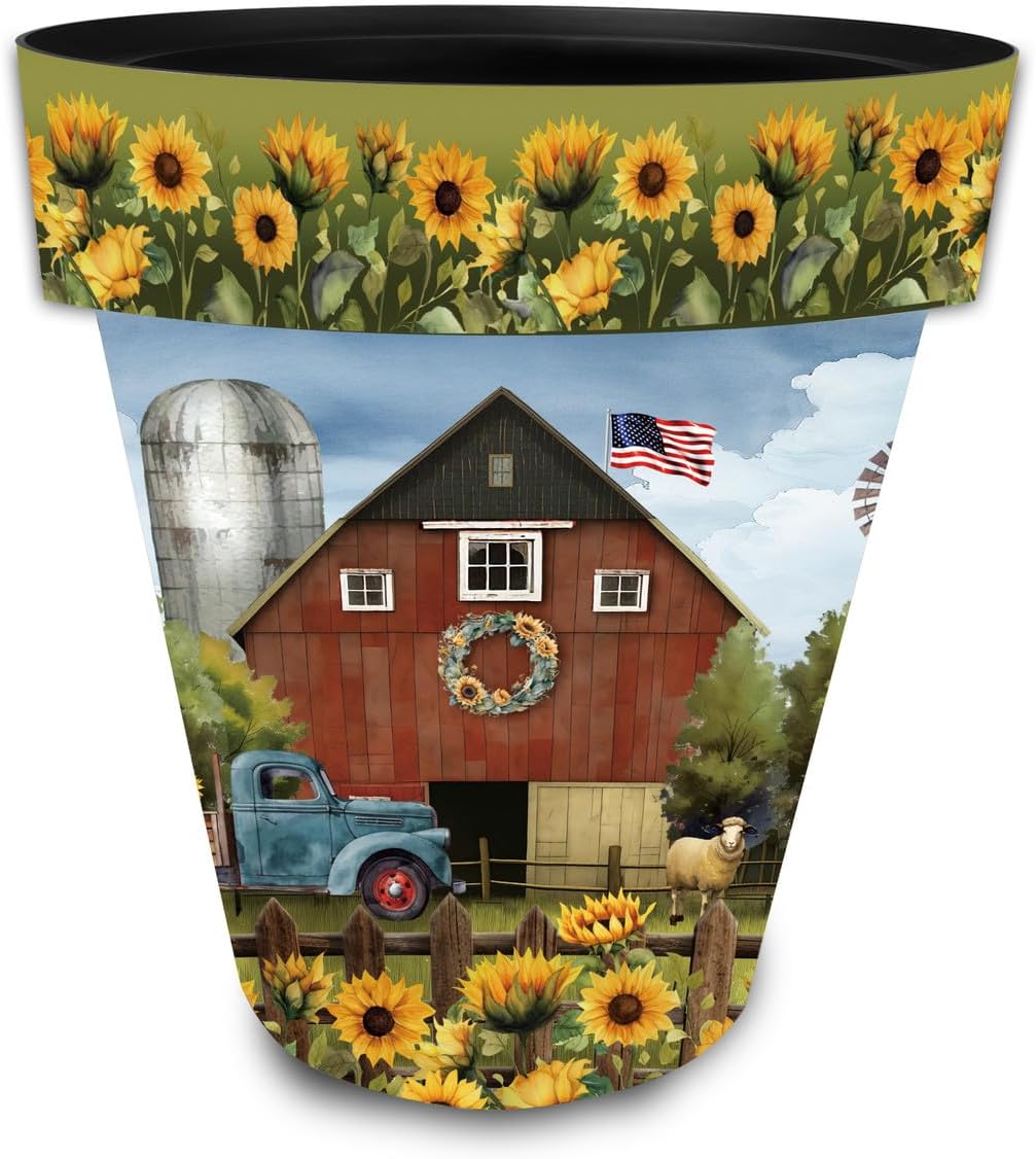 Briarwood Lane Sunflower Barn Large Planter-VerdiqueGarden