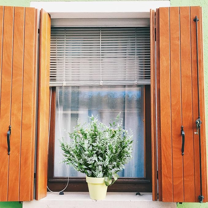 8 Pack Artificial Plants Flowers Grass Shrubs No Fade Faux Plastic Flowers Outdoor for Vases Farmhouse Garden Porch Patio Office Indoor Wedding Decoration Greenery Fake Plants (5#White)-VerdiqueGarden