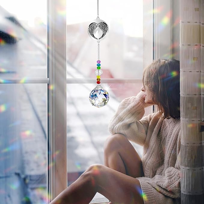 Memorial Gifts Crystal Suncatcher,Unique Sympathy Gifts for Loss of Loved One,Rainbow Maker Bereavement Gifts Box for Loss of Father Mom Dad Son Daughter Husband Brother Grandmother (Mom)-VerdiqueGarden