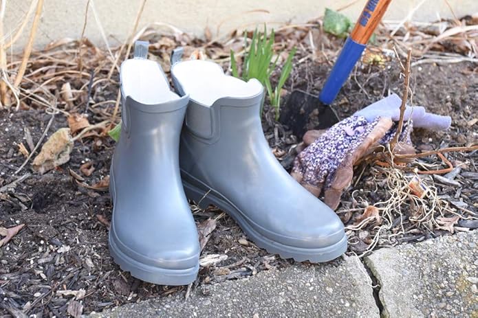 NORTY - Womens Ankle Rain Boots - Ladies Waterproof Winter Spring Garden Boot runs ½ size large-VerdiqueGarden