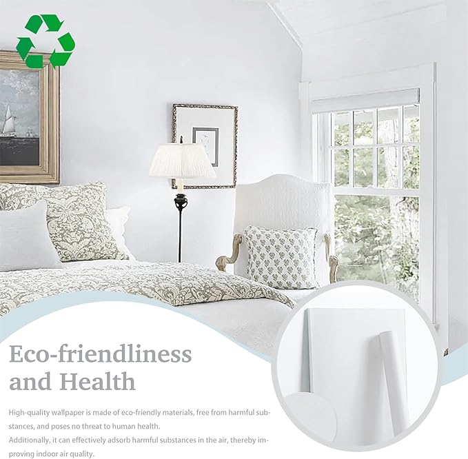 Dimoon 590''x17.7'' White Peel and Stick Wallpaper Contact Paper Self Adhesive Wall Paper-VerdiqueGarden