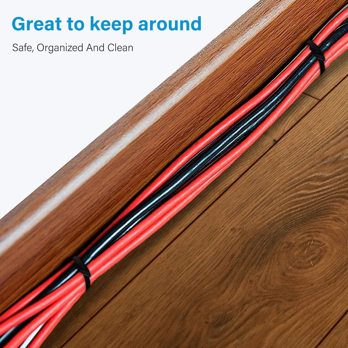 Zip Ties (100 Pack), Heavy Duty Cable Ties with 200 lbs Tensile Strength, Multi-Purpose Adjustable Black, UV Resistant Indoor and Outdoor Zip Ties for Home, Office-VerdiqueGarden