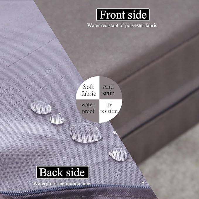 15 x 15 Inch Round Cushions for Outdoor Furniture Non-Slip Waterproof Patio Bistro Chair Cushion with Ties Bar Stool Seat Cushion for Kitchen Chairs Set of 2, Dark Gray-VerdiqueGarden