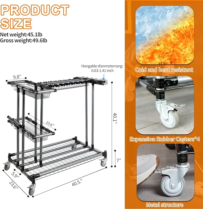 Ultimate Yard Tool Storage Rack with Rolling Casters – Organize All Your Garden Tools Effortlessly-VerdiqueGarden
