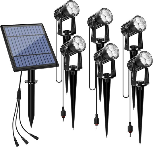 APONUO Metal Outdoor Solar Landscape Lights Solar Lights Outdoor Waterproof Solar Landscape Spotlight for Yard Landscape Lighting, Auto On/Off for Pathway,Driveway, Porch, Patio (Cool White)-VerdiqueGarden