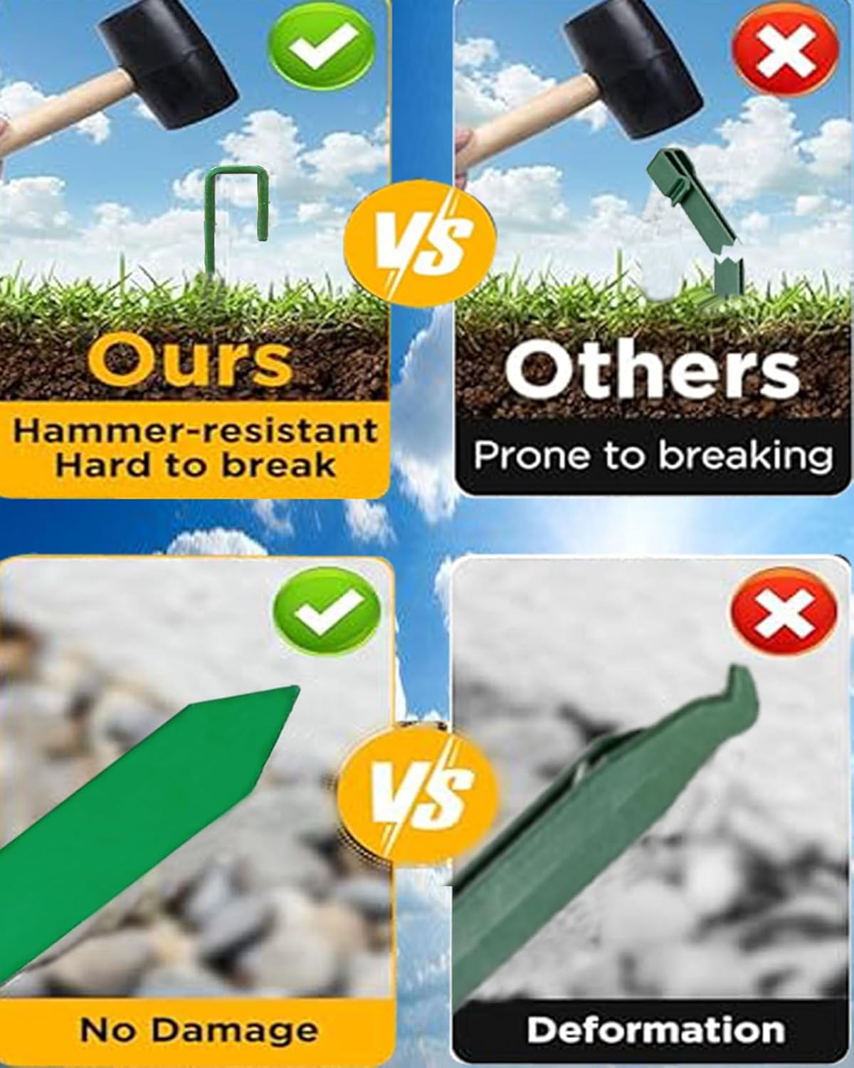 24Pcs Metal Garden Landscape Edging Stakes Green,10in anchoring Stakes Landscape Anchoring Spikes for Terrace Board, Garden Liner, Landscape Edging Coil,Bender Board,Grass Barrier-VerdiqueGarden