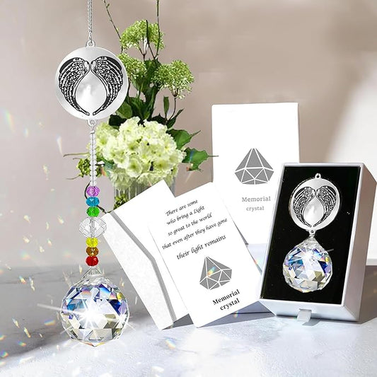 Memorial Gifts Crystal Suncatcher,Unique Sympathy Gifts for Loss of Loved One,Rainbow Maker Bereavement Gifts Box for Loss of Father Mom Dad Son Daughter Husband Brother Grandmother (Dad)-VerdiqueGarden