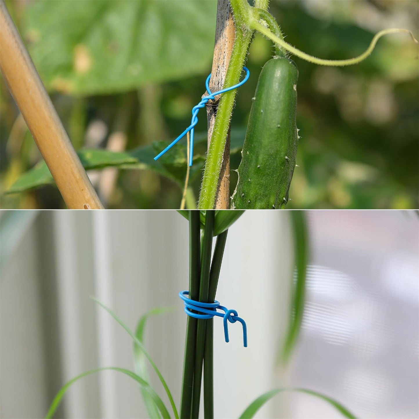 200 Pcs 6 inch Garden Twist Tie, Round Plastic Twist Ties for Plants, Vines and Wrapping Cords or Christmas Tree Gardening Plants Growth and Care, Office Home Cable Organization (Blue)-VerdiqueGarden