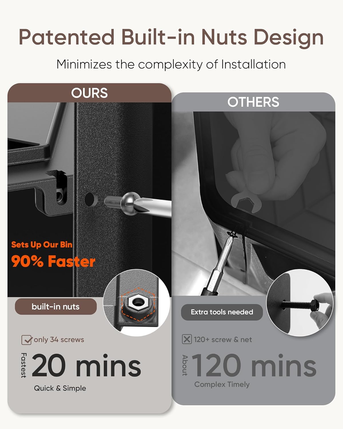 THEGROW'ING Updated 43 Gallon Compost Bin Outdoor, Fast Assemble Tumbling Composter, Dual Chamber Composter Tumbler, Rotating Compost Bin for Outside, Backyard, Garden and Yard, Black-VerdiqueGarden