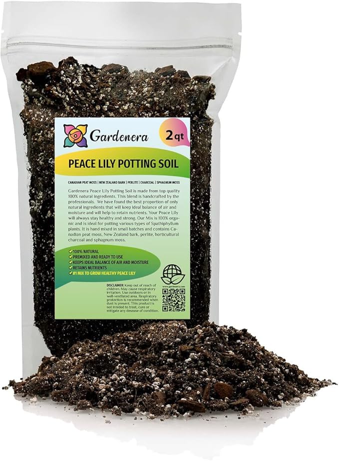 Gardenera's Professional Grade Potting Mix for Peace Lilies : The Perfect Growing Environment for Your Indoor Plants [2-Quart Bag]-VerdiqueGarden