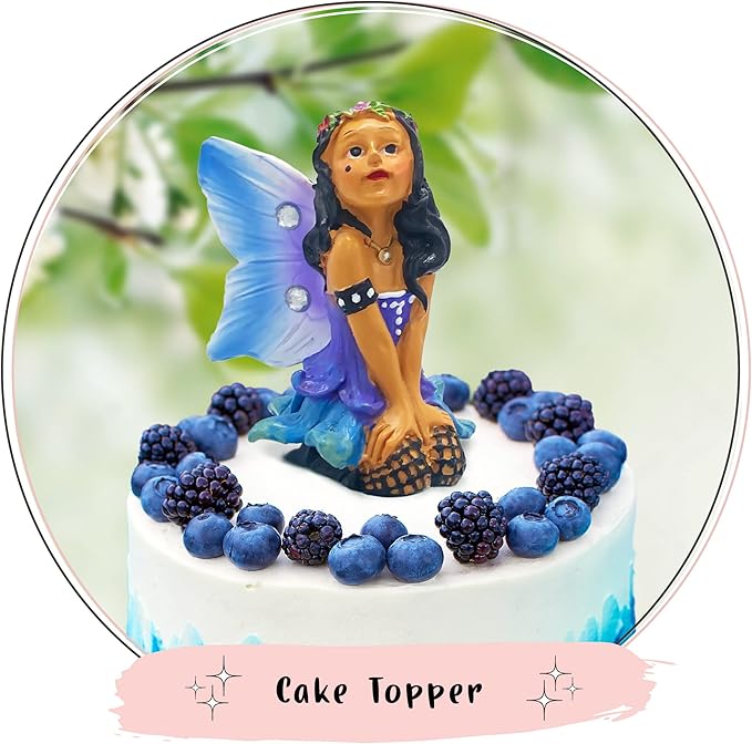 WILD PIXY Indoor Fairy Figurine – Miniature Fairy for Gardens, Ornaments, or Cake Toppers, Fairy Garden Decor and Accessories, Premium Resin, Designer Gift Box with Poem Card-VerdiqueGarden