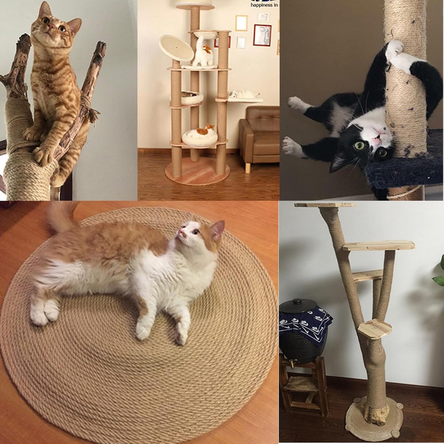 Natural Jute Twine String - 6mm x 164FT Long | Extra Strong & Eco-Friendly for Crafts, Gardening, Packaging, Cat Scratching Posts, and DIY Projects-VerdiqueGarden