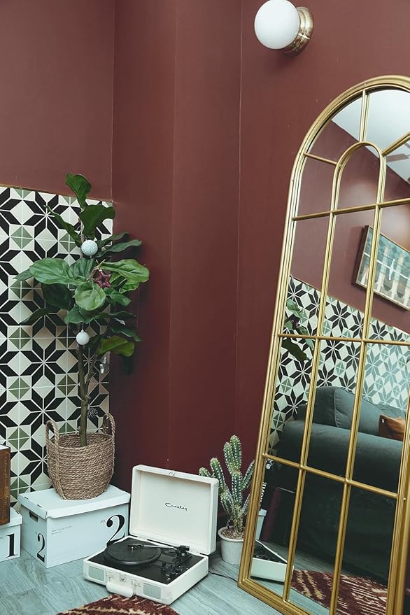 Dimoon 118''x17.7'' Red Peel and Stick Wallpaper Contact Paper Modern Self Adhesive Wall Paper Removable Renter Friendly Textured Solid Color Shelf Cabinet Vinyl Roll (118''x17.7'',Bordeaux Red)-VerdiqueGarden