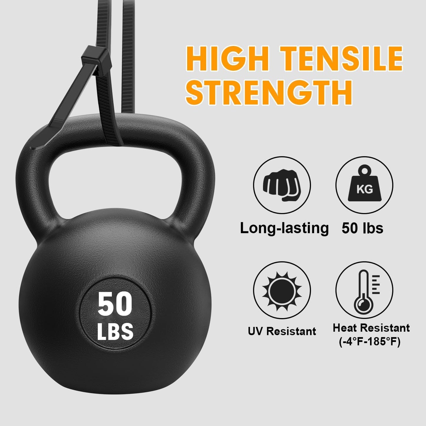 1200pcs Black Cable Zip Ties 12 Inch, Heavy Duty Plastic Nylon Tie Wraps with 50lb Tensile Strength for Indoor & Outdoor-VerdiqueGarden