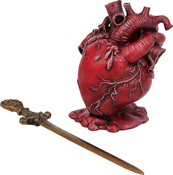 Design Toscano Edgar Allen Poe s Tell-Tale Heart Statue 5 Inch-VerdiqueGarden