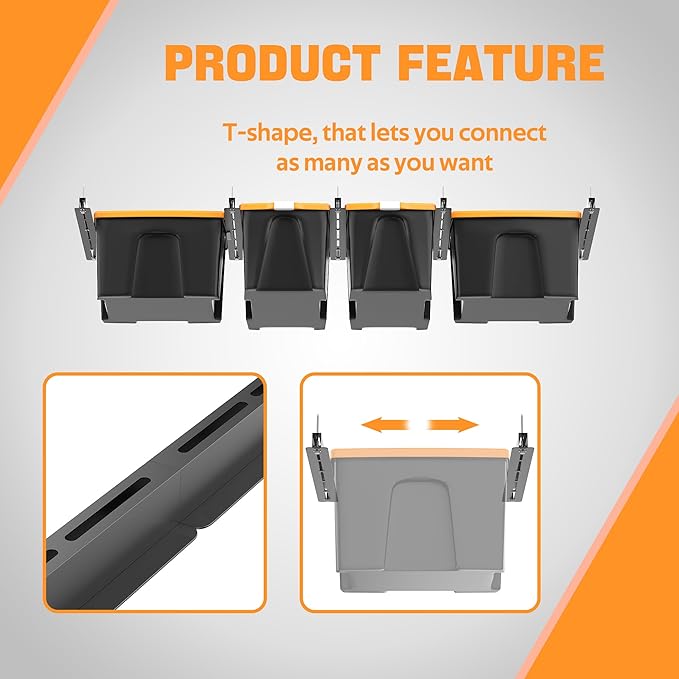 Ultrawall Overhead Garage Storage Rack, Heavy Duty Ceiling Storage Rack, 26 Inch Adjustable Ceiling Bin Storage System, 5 Sets for 4 Bins-VerdiqueGarden