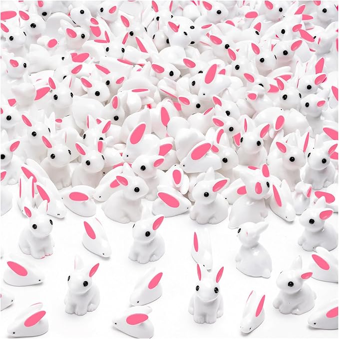 280Pcs Mini Bunny, Mini Resin Bunny Animals, Miniature Rabbit for Landscape Ornaments Miniature Garden Decor Potted Plant,Cake Topper Decoration-VerdiqueGarden