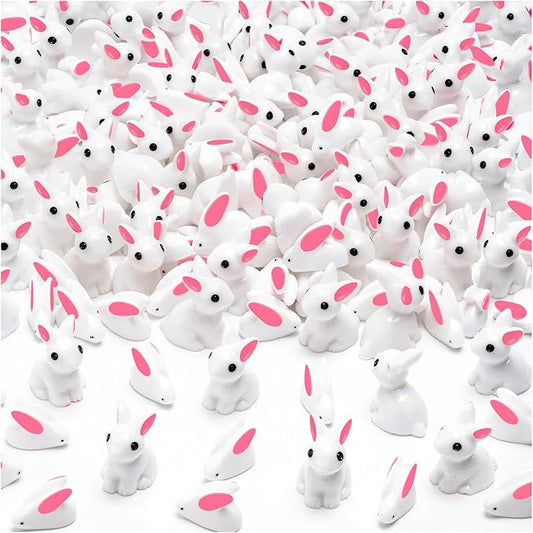 280Pcs Mini Bunny, Mini Resin Bunny Animals, Miniature Rabbit for Landscape Ornaments Miniature Garden Decor Potted Plant,Cake Topper Decoration-VerdiqueGarden