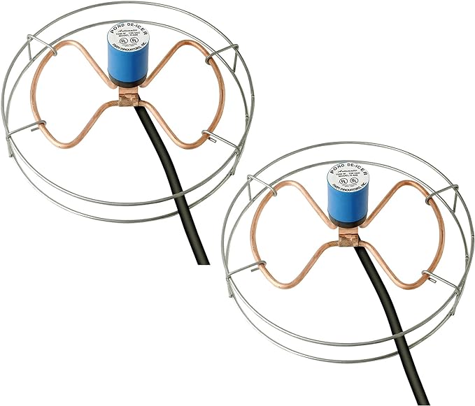 Farm Innovators 1500 Watt Cast Aluminum Submergible Water Tank Deicer, with Self Regulating Thermostat and Anti Chew Cord Protector, 2 Pack-VerdiqueGarden