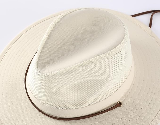 Home Prefer Cotton Summer Fedora Hat Wide Brim Sun Hats for Men Women UPF 50+ Sun Protection Cap for Fishing Hiking-VerdiqueGarden