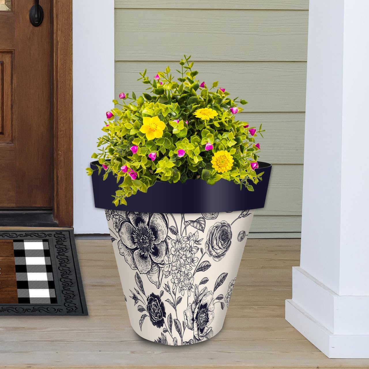 Briarwood Lane Woodcut Floral Large Planter-VerdiqueGarden