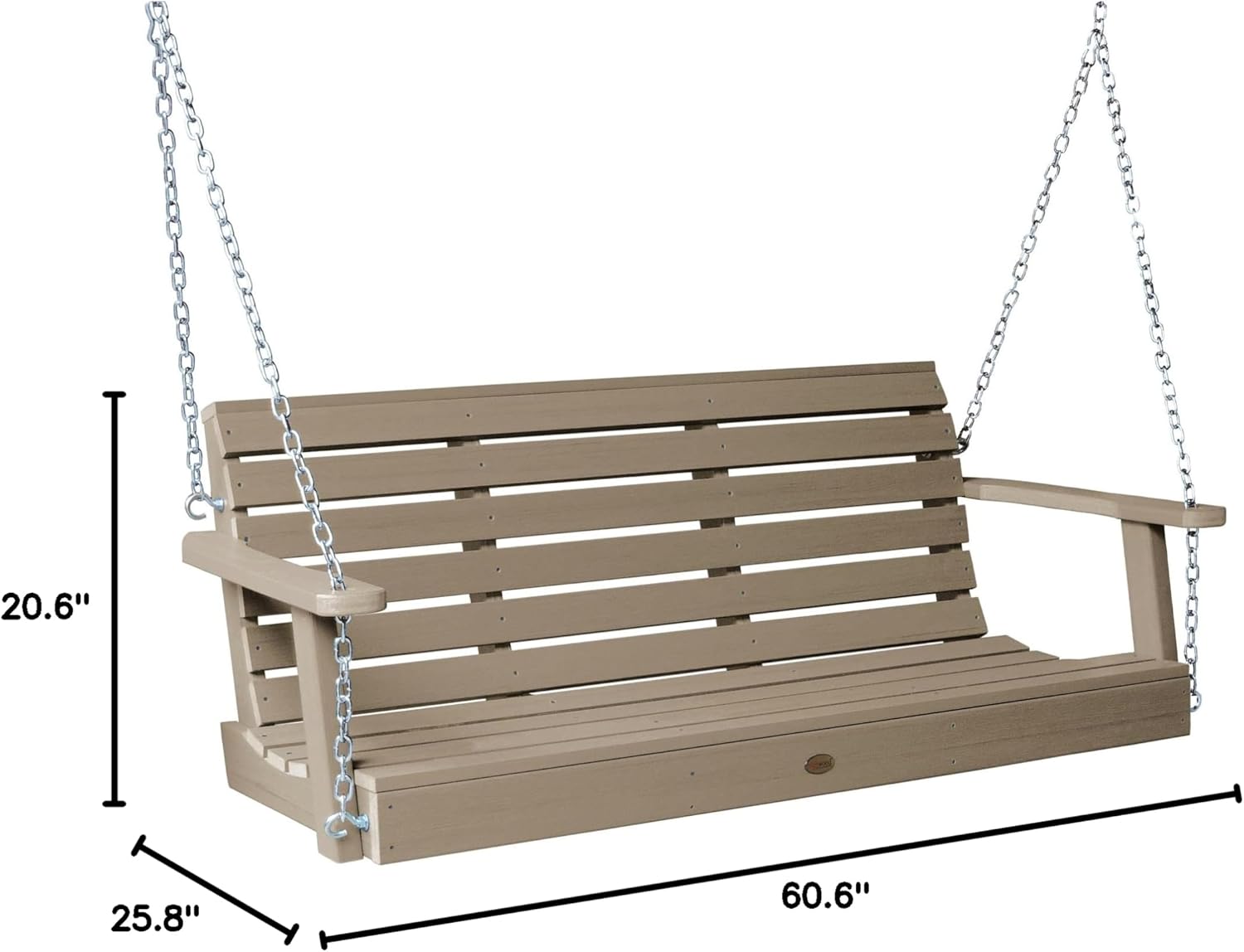 Highwood Weatherly Porch Swing 5 Feet, Woodland Brown-VerdiqueGarden
