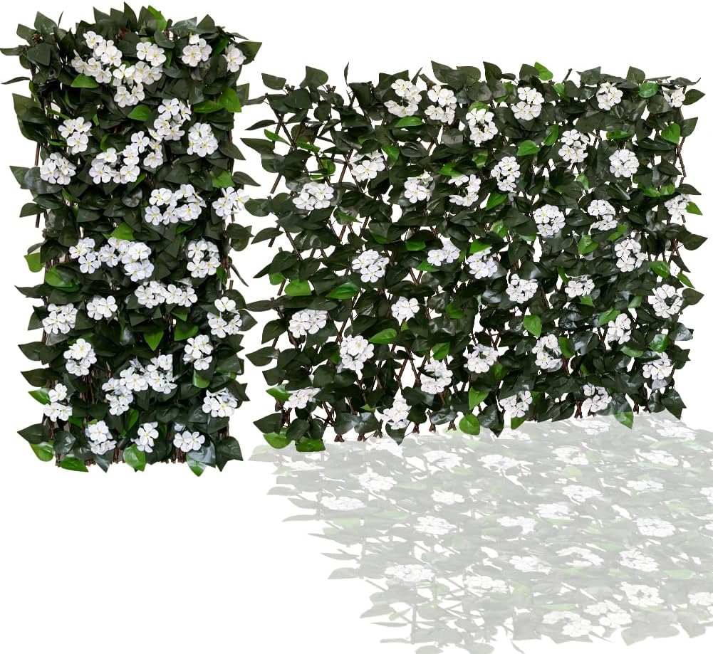 Expandable Fence Privacy Screen for Balcony Patio Outdoor,Decorative Faux Ivy Fencing Panel,Artificial Hedges-VerdiqueGarden