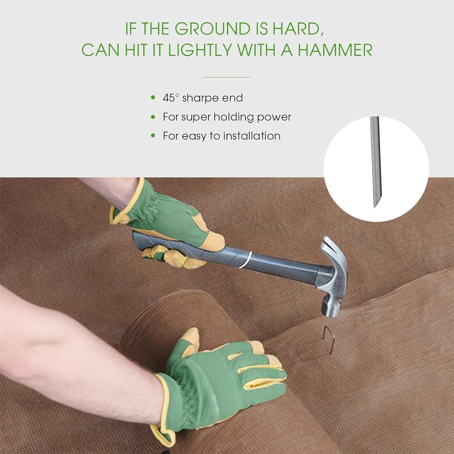 12 Inch Galvanized Garden Landscape Staples Stakes, 25 50 100 PCS Anti-Rust Garden Staples U-Shaped Landscape Pins for Secure Lawn Fabric (100, 12 Inch)-VerdiqueGarden