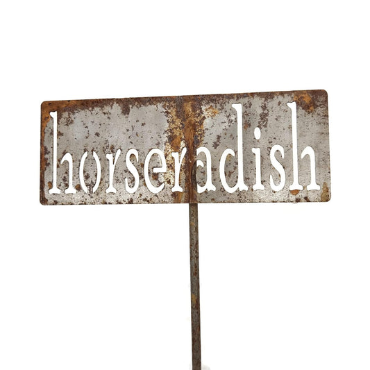 Classic Metal Garden Markers 19 Inches Tall (horseradish, Naturally Rusted)-VerdiqueGarden