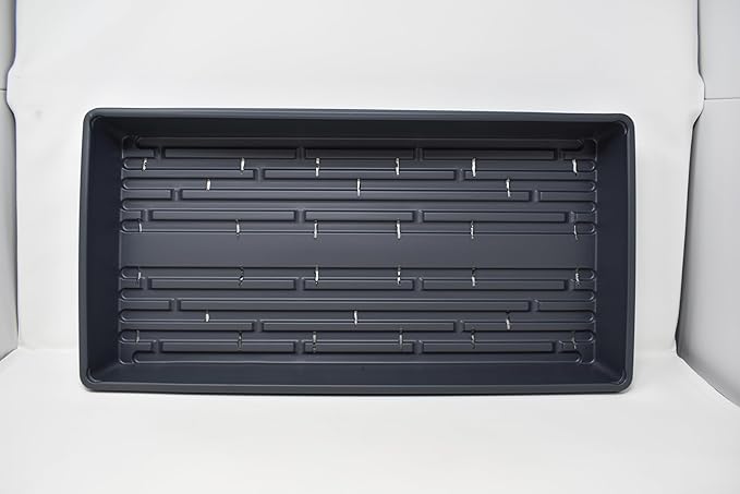 10 Plant Growing Trays (WITH Drain Holes) - 20" x 10" - Perfect Garden Seed Starter Grow Trays: for Seedlings, Indoor Gardening, Growing Microgreens, Wheatgrass & More - Soil or Hydroponic-VerdiqueGarden