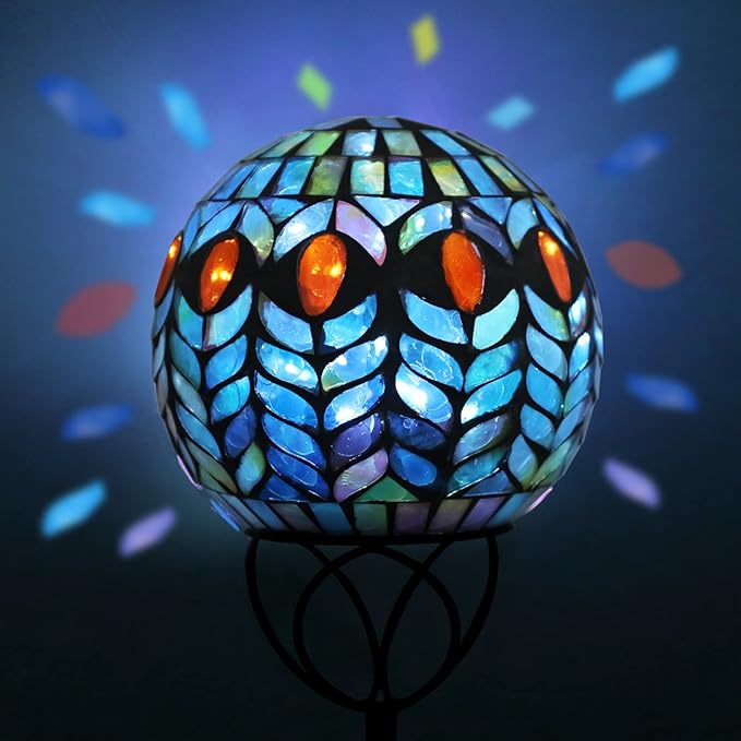 VCUTEKA Solar Outdoor Lights Garden Decor Mosaic Solar Garden Lights Waterproof Glass Ball LED Pathway Stake Light for Landscape Lawn Patio Yard Decoration 6 inch, Colorful-VerdiqueGarden