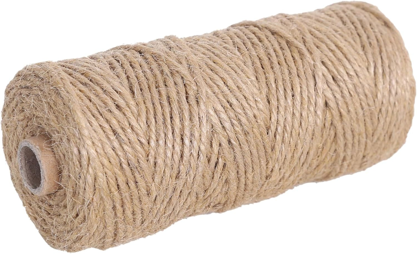 Natural Jute Twine 328ft 3mm,3Ply Twisted Thick Twine Rope Strong Jute String Roll for Crafts Gift Wrapping Gardening Home Decor Bundling Cat Scratching Post-VerdiqueGarden