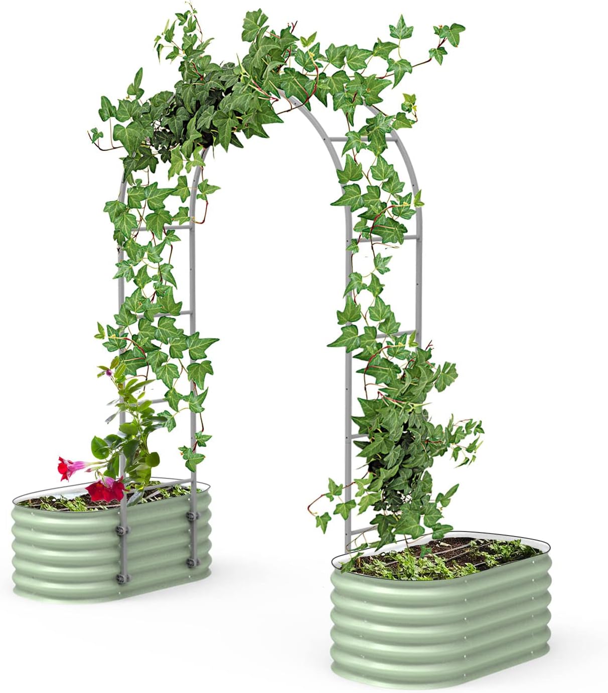 Vego Garden Modular 2.0' Long Arched Trellis System Section for 2.0‘ x 4.0', 10 in 1 Garden Bed-VerdiqueGarden