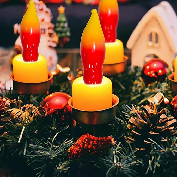 12 Pack C7 Replacement Bulbs E12 Candelabra Bulb - Red Yellow Incandescent Light Bulbs, Perfect as Halloween Christmas Light Bulbs, Candle Light Bulbs, 7 Watt, E12 Base-VerdiqueGarden