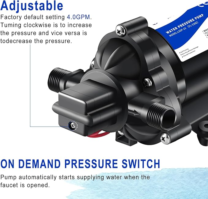 110V On Demand Water Pump 50 psi Water Pressure Booster for Home Utility Water Transfer Circulating Pump for Garden Hose Parts Washer Pump-VerdiqueGarden