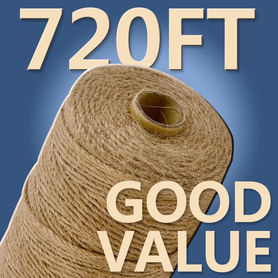 PerkHomy Garden Twine Strong Natural Jute 720 Feet Long Brown Twine for Gardening Tomato Climbing Plant Tie Floristry Crafts Gift Wrapping Packing Decor (Brown 2.5mm * 720feet)-VerdiqueGarden