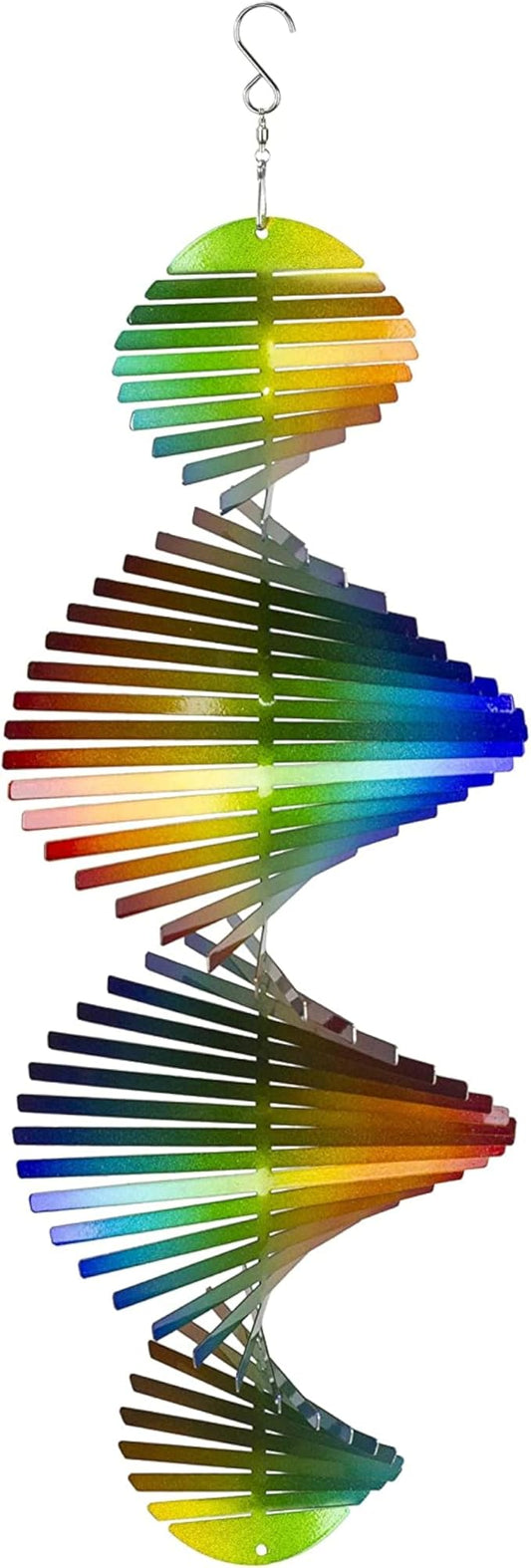 VP Home Rainbow Helix Kinetic Wind Spinner for Yard and Garden Wind Spinner Outdoor Metal Large Hanging Rainbow Decor 3D Garden Art Wind Sculpture Spinners Kinetic Art Garden Spinner-VerdiqueGarden