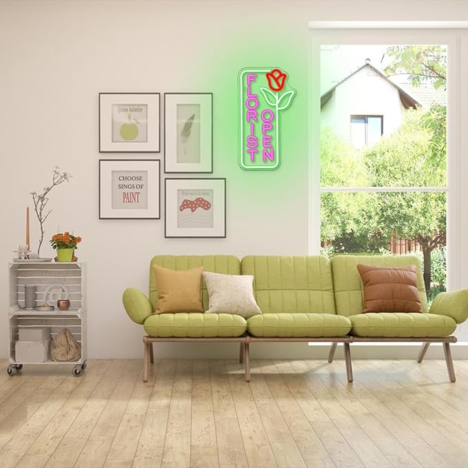 Florist Neon Sign for Business Open Neon Light Flower LED Neon Signs Colorful LED Neon Light for Flower Shop Supermarket Store Decoration-VerdiqueGarden