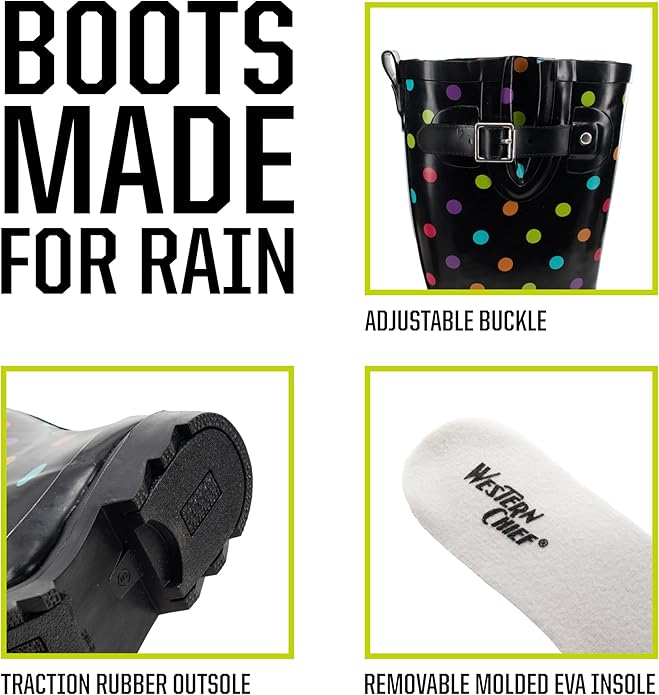 Western Chief Women's Tall Waterproof Rain Boot Outdoor Garden Shoes-VerdiqueGarden