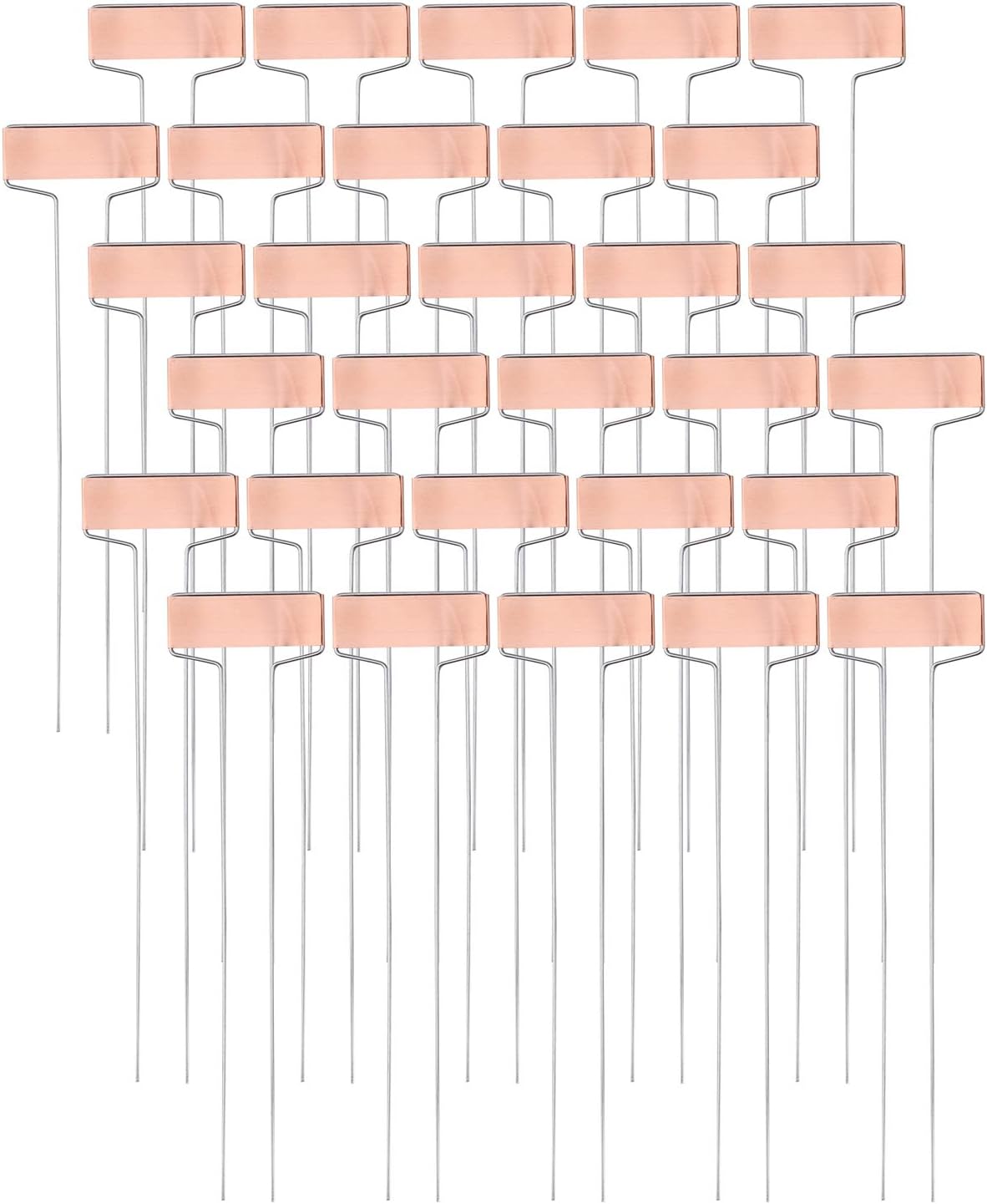 Foraineam 30 Pack 10 Inch High Copper Plate Metal Plant Labels Garden Stake Tags Reusable Planting Gardening Markers-VerdiqueGarden