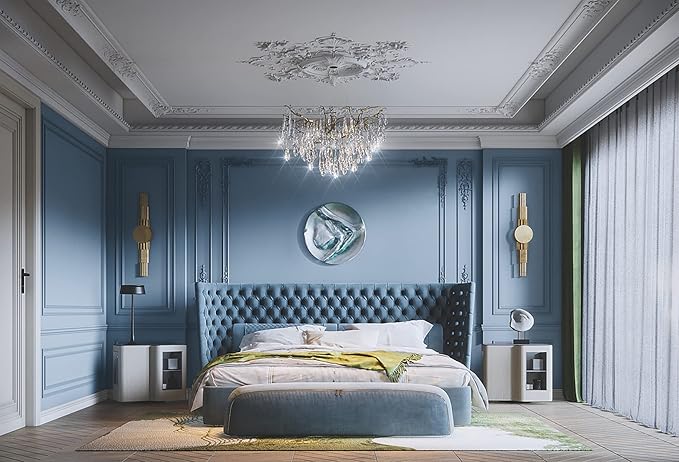 Dimoon 236''x23.6'' Blue Peel and Stick Wallpaper Contact Paper Modern Self Adhesive Wall Paper Removable Renter Friendly Textured Solid Color Shelf Cabinet Vinyl Roll (236''x23.6'',Blue Grey)-VerdiqueGarden