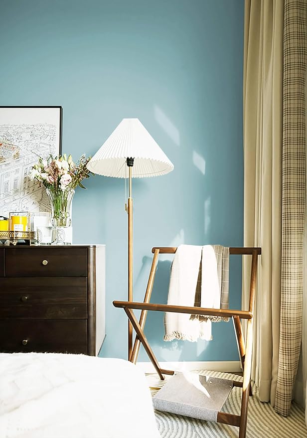 Dimoon 236''x17.7'' Blue Peel and Stick Wallpaper Contact Paper Modern Self Adhesive Wall Paper Removable Renter Friendly Textured Solid Color Shelf Cabinet Vinyl Roll (236''x17.7'',Nile Blue)-VerdiqueGarden