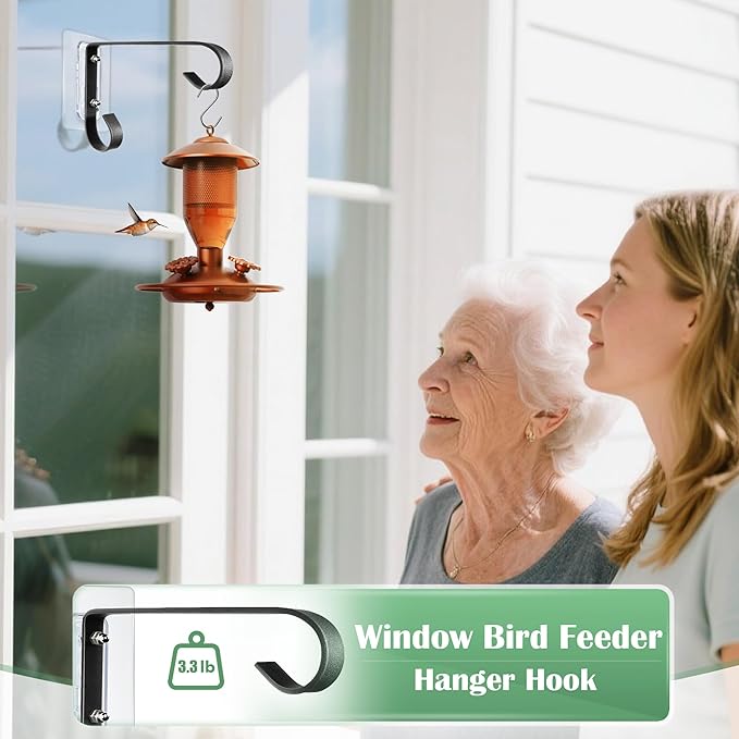 Bird Feeder Hanger Window Mount: Metal Hanging Bird Feeder 6Inch - Geometric Window Hummingbird Feeder - for Outside Decorative - 4pcs-VerdiqueGarden