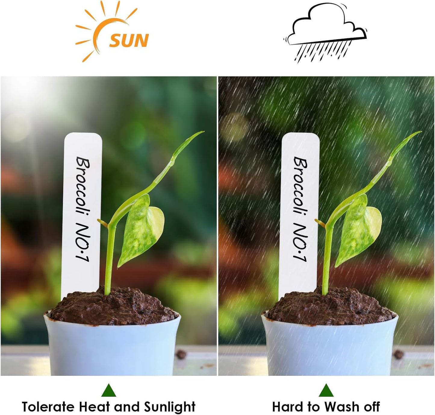 Plant Labels 120PCS, Darfukei Outdoor Waterproof Garden Markers, Plastic Nursery Seed Plant Tags with Bonus a Permanent Marking Pen, Gardening Gifts for Women Men…-VerdiqueGarden