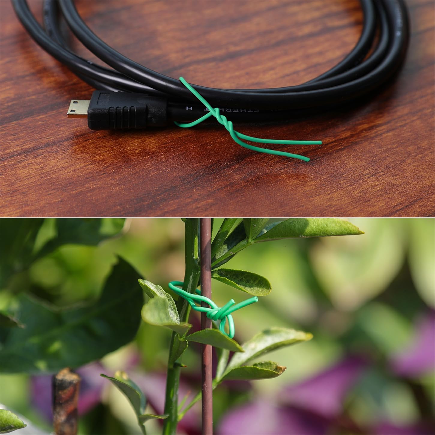 200 Pcs 6 inch Garden Twist Tie, Round Plastic Twist Ties for Plants, Vines and Wrapping Cords or Christmas Tree Gardening Plants Growth and Care, Office Home Cable Organization (Green)-VerdiqueGarden